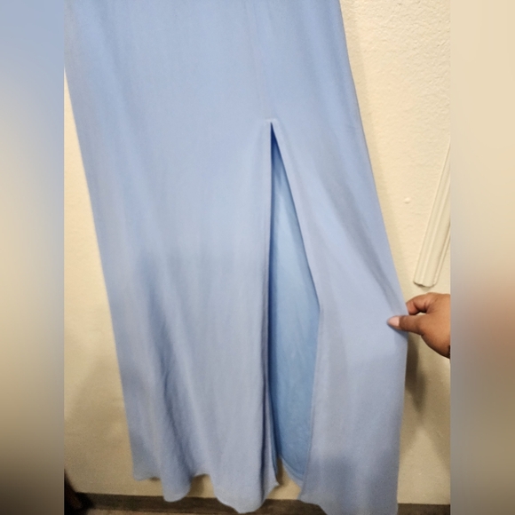 Lulus Cultivated Charm Powder Blue One-Shoulder Maxi Dress S Wedding Party Prom - Picture 9 of 12